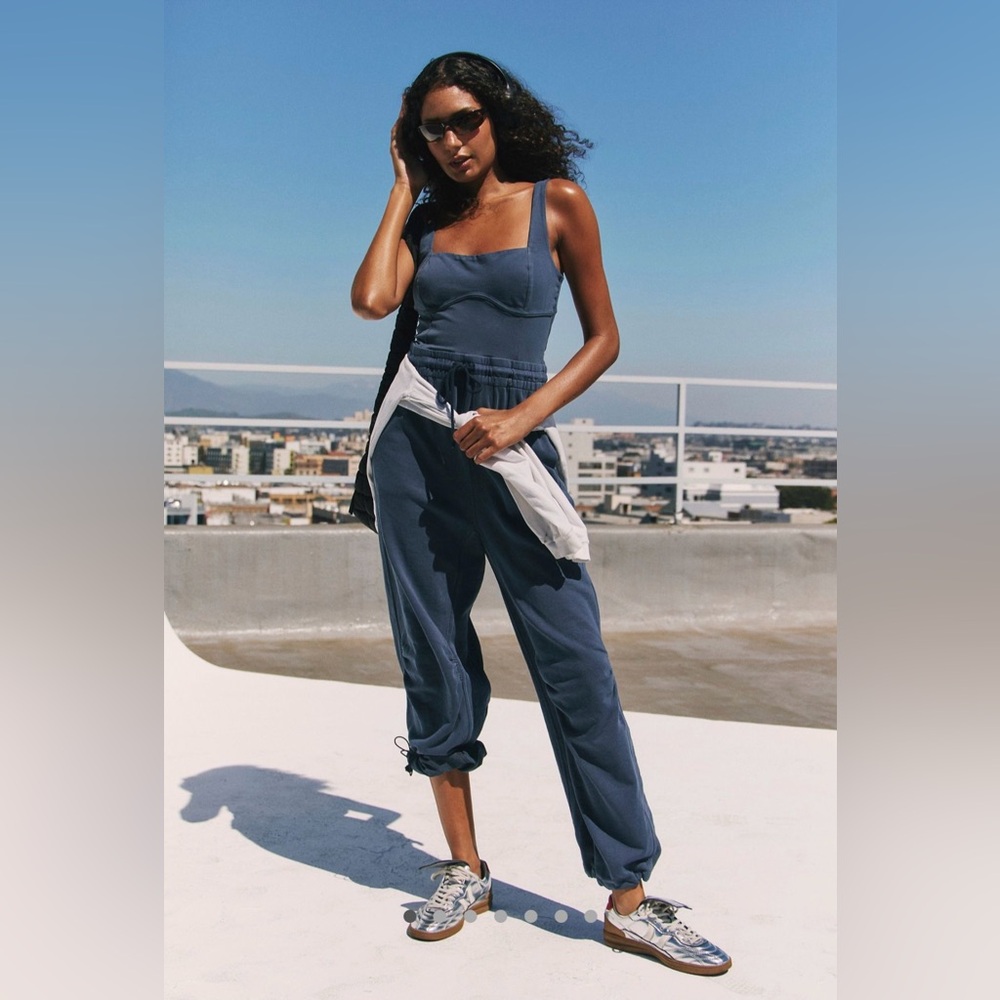 Free People FP Movement Inbound Onesie in Midnight Navy